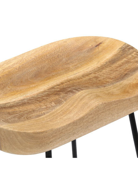 Tabourets de bar Industriel / Rétro - Vintage / Bohème en lot de 2 en bois de manguier Brun 46 x 38 x 52 cm {attributes} Tabourets de bar Industriel / Rétro - Vintage / Bohème en lot de 2 en bois de manguier Brun 46 x 38 x 52 cm {attributes}