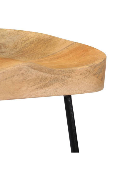 Tabourets de bar Industriel / Rétro - Vintage / Bohème en lot de 2 en bois de manguier Brun 46 x 38 x 52 cm {attributes} Tabourets de bar Industriel / Rétro - Vintage / Bohème en lot de 2 en bois de manguier Brun 46 x 38 x 52 cm {attributes}