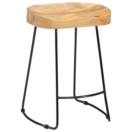 Tabourets de bar Industriel / Rétro - Vintage / Bohème en lot de 2 en bois de manguier Brun 46 x 38 x 52 cm {attributes}
