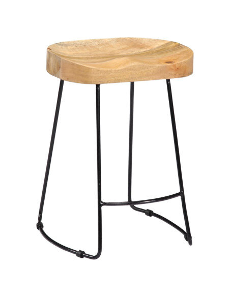 Tabourets de bar Industriel / Rétro - Vintage / Bohème en lot de 2 en bois de manguier Brun 46 x 38 x 52 cm {attributes} Tabourets de bar Industriel / Rétro - Vintage / Bohème en lot de 2 en bois de manguier Brun 46 x 38 x 52 cm {attributes}