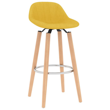 Tabourets de bar en lot de 2 en tissu Jaune  