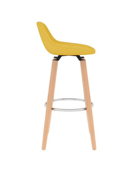 Tabourets de bar en lot de 2 en tissu Jaune  