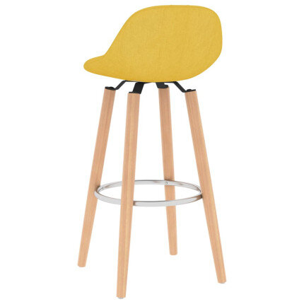 Tabourets de bar en lot de 2 en tissu Jaune