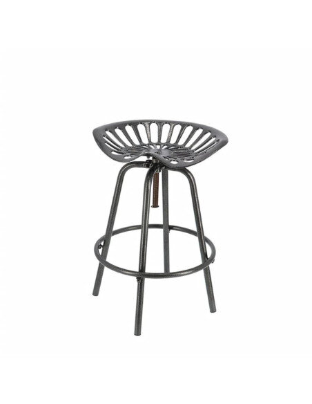 Chaise de bar industrielle tracteur Esschert Design en métal fonte et acier Gris  {attributes} Chaise de bar industrielle tracteur Esschert Design en métal fonte et acier Gris  {attributes}