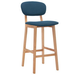 Tabourets de bar en lot de 2 en tissu Bleu   2