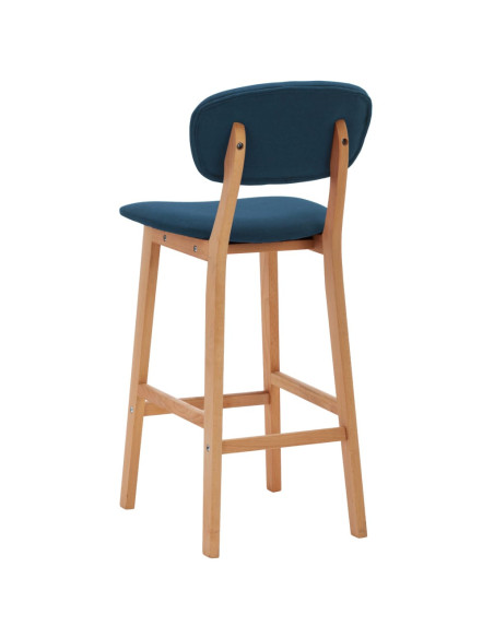 Tabourets de bar en lot de 2 en tissu Bleu  