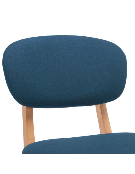 Tabourets de bar en lot de 2 en tissu Bleu  
