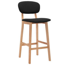 Tabourets de bar en lot de 2 en tissu Noir   2