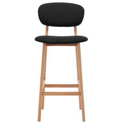 Tabourets de bar en lot de 2 en tissu Noir