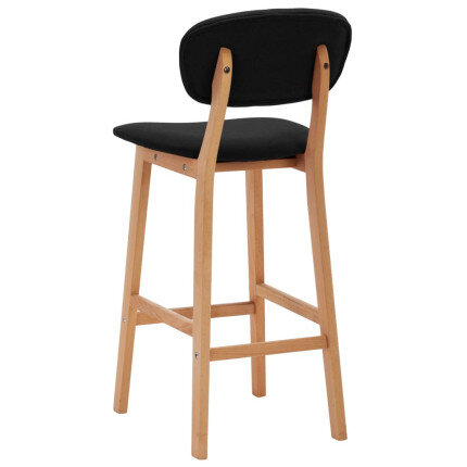 Tabourets de bar en lot de 2 en tissu Noir