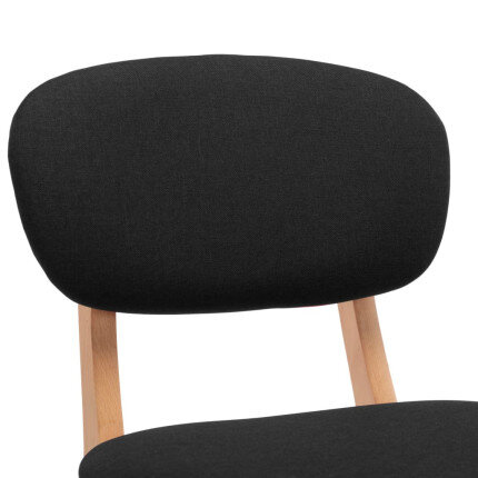 Tabourets de bar en lot de 2 en tissu Noir