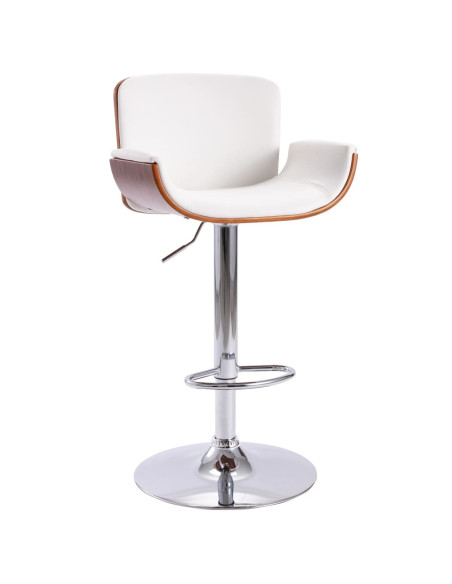 Tabouret de bar Rétro / Vintage en similicuir Blanc  {attributes}