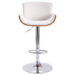 Tabouret de bar Rétro / Vintage en similicuir Blanc  {attributes} 2