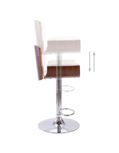 Tabouret de bar Rétro / Vintage en similicuir Blanc  {attributes}