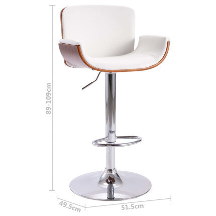 Tabouret de bar Rétro / Vintage en similicuir Blanc  {attributes}