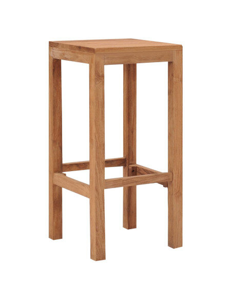 Tabourets de bar Bohème / Nature en lot de 4 en bois massif de teck Brun  {attributes} Tabourets de bar Bohème / Nature en lot de 4 en bois massif de teck Brun  {attributes}