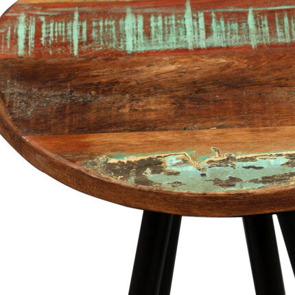 Tabourets de bar industriel en lot de 2 en bois massif de récupération Brun  {attributes}