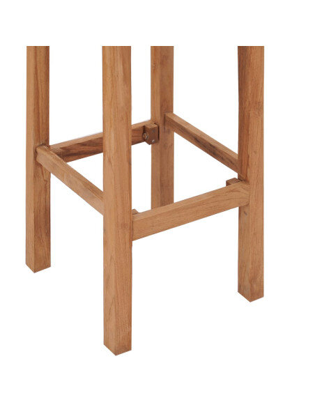 Tabourets de bar Bohème / Nature en lot de 4 en bois massif de teck Brun  {attributes} Tabourets de bar Bohème / Nature en lot de 4 en bois massif de teck Brun  {attributes}