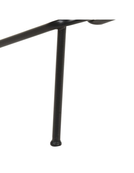 Tabourets de bar industriel en lot de 4 en cuir véritable Noir  {attributes}