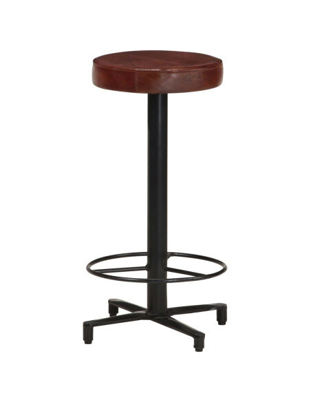 Tabourets de bar Industriel / Rétro - Vintage en lot de 2 en cuir véritable Brun 66 cm {attributes}