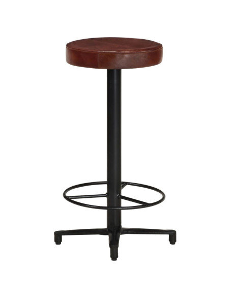 Tabourets de bar Industriel / Rétro - Vintage en lot de 2 en cuir véritable Brun 66 cm {attributes}