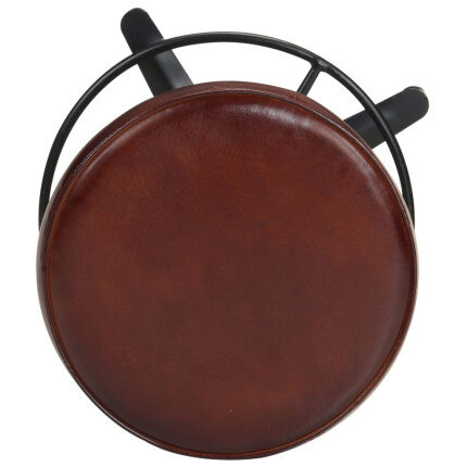 Tabourets de bar Industriel / Rétro - Vintage en lot de 2 en cuir véritable Brun 66 cm {attributes}