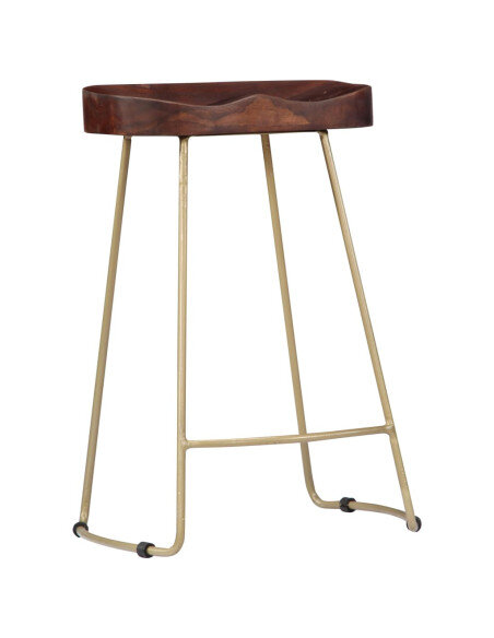 Tabourets de bar Industriel / Rétro - Vintage en lot de 2 en bois de manguier massif Brun 45 x 40 x 62 cm {attributes} Tabourets de bar Industriel / Rétro - Vintage en lot de 2 en bois de manguier massif Brun 45 x 40 x 62 cm {attributes}