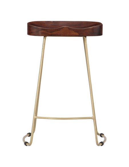 Tabourets de bar Industriel / Rétro - Vintage en lot de 2 en bois de manguier massif Brun 45 x 40 x 62 cm {attributes} Tabourets de bar Industriel / Rétro - Vintage en lot de 2 en bois de manguier massif Brun 45 x 40 x 62 cm {attributes}