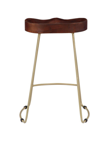 Tabourets de bar Industriel / Rétro - Vintage en lot de 2 en bois de manguier massif Brun 45 x 40 x 62 cm {attributes} Tabourets de bar Industriel / Rétro - Vintage en lot de 2 en bois de manguier massif Brun 45 x 40 x 62 cm {attributes}