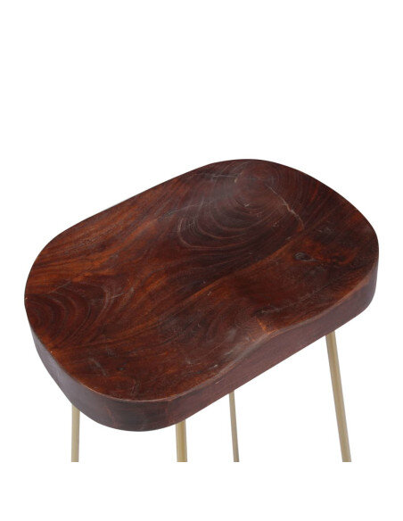 Tabourets de bar Industriel / Rétro - Vintage en lot de 2 en bois de manguier massif Brun 45 x 40 x 62 cm {attributes} Tabourets de bar Industriel / Rétro - Vintage en lot de 2 en bois de manguier massif Brun 45 x 40 x 62 cm {attributes}