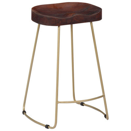 Tabourets de bar Industriel / Rétro - Vintage en lot de 2 en bois de manguier massif Brun 45 x 40 x 62 cm {attributes}