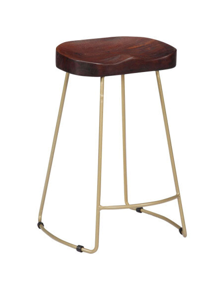 Tabourets de bar Industriel / Rétro - Vintage en lot de 2 en bois de manguier massif Brun 45 x 40 x 62 cm {attributes} Tabourets de bar Industriel / Rétro - Vintage en lot de 2 en bois de manguier massif Brun 45 x 40 x 62 cm {attributes}