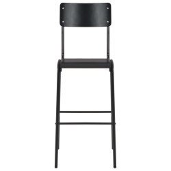 Chaise de bar industrielle en lot de 2 en contrepalqué et acier Noir  {attributes} 2