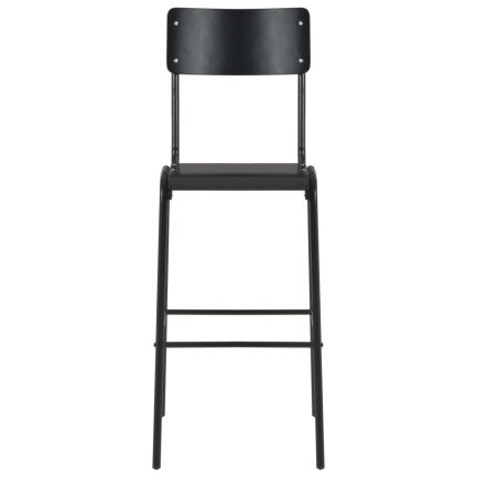 Chaise de bar style écolier en lot de 2 noir et acier