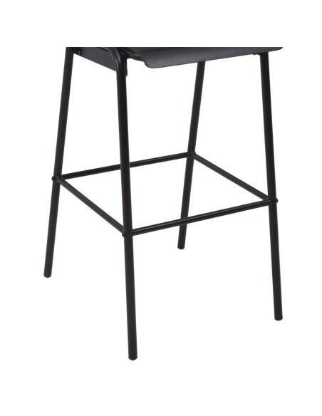 Chaise de bar industrielle en lot de 2 en contrepalqué et acier Noir  {attributes}