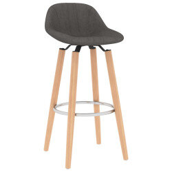 Tabourets de bar en lot de 2 en tissu Gris   2