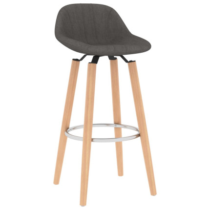 Tabourets de bar en lot de 2 en tissu Gris  