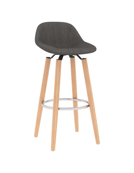 Tabourets de bar en lot de 2 en tissu Gris  