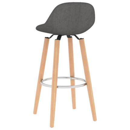 Tabourets de bar en lot de 2 en tissu Gris