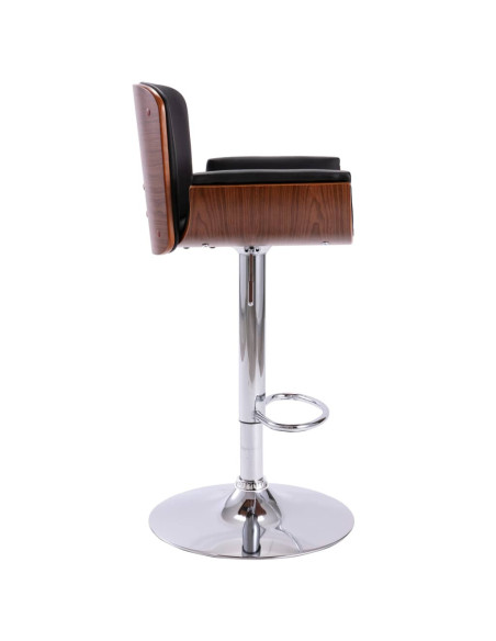 Tabouret de bar Rétro / Vintage en similicuir Noir  {attributes}