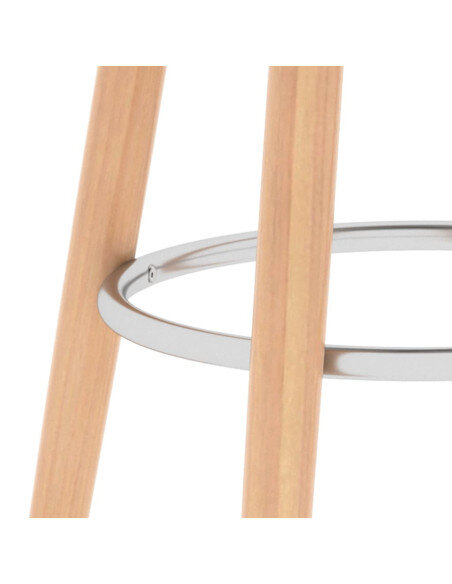 Tabourets de bar en lot de 2 en plastique, bois de hêtre massif, métal Noir  