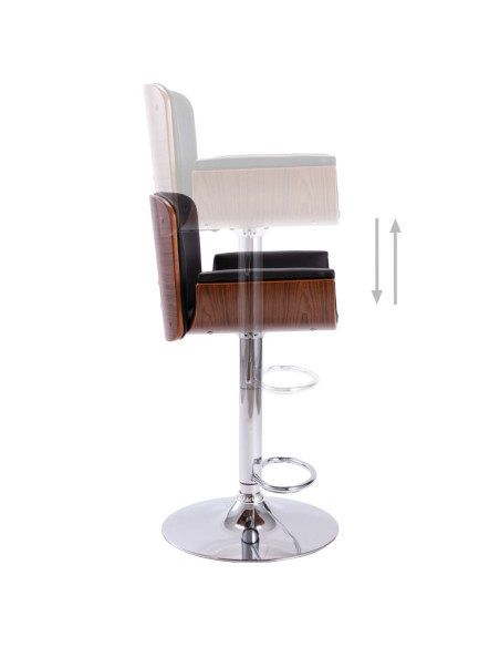Tabouret de bar Rétro / Vintage en similicuir Noir  {attributes}