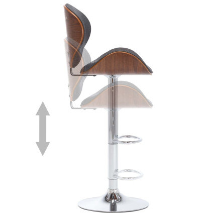 Tabouret de bar Rétro / Vintage en tissu Gris  {attributes}