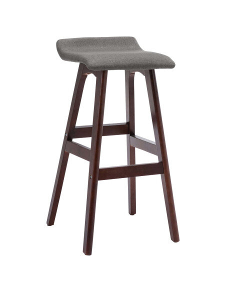 Tabourets de bar en lot de 2 en tissu Gris  