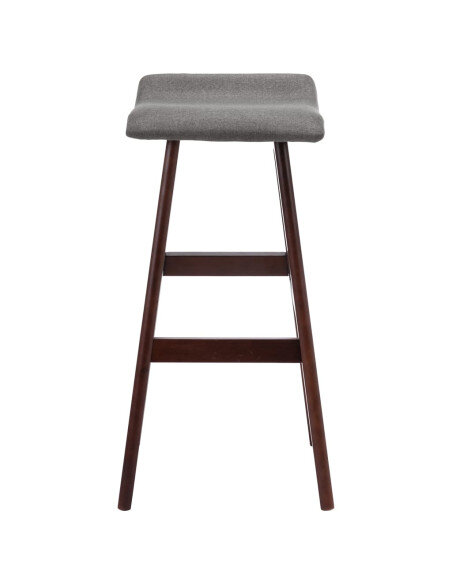 Tabourets de bar en lot de 2 en tissu Gris  