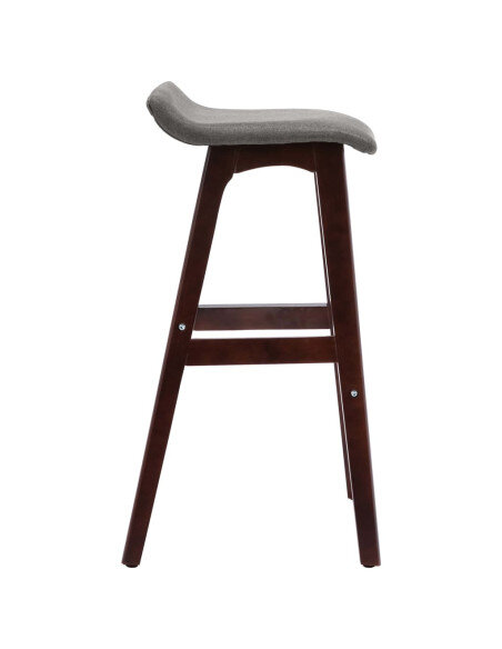 Tabourets de bar en lot de 2 en tissu Gris  
