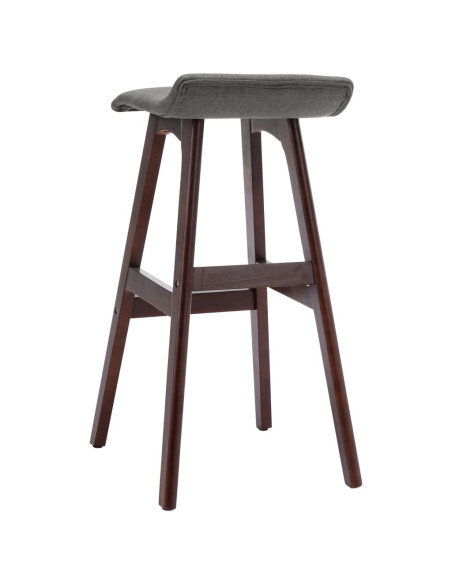 Tabourets de bar en lot de 2 en tissu Gris  
