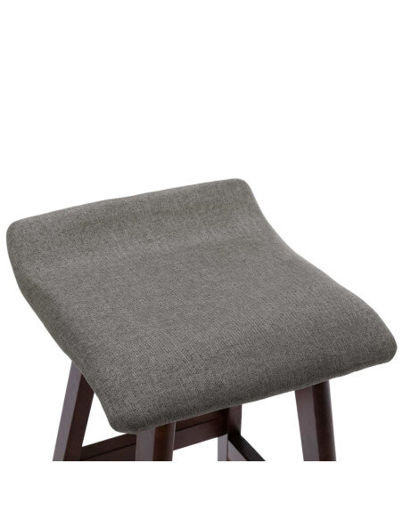 Tabourets de bar en lot de 2 en tissu Gris  