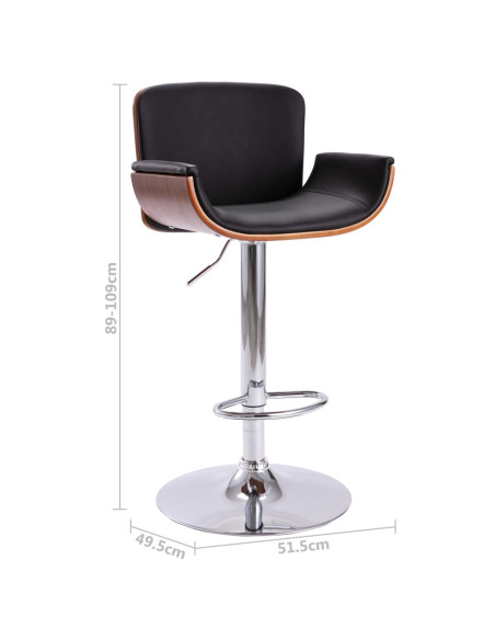 Tabouret de bar Rétro / Vintage en similicuir Noir  {attributes}