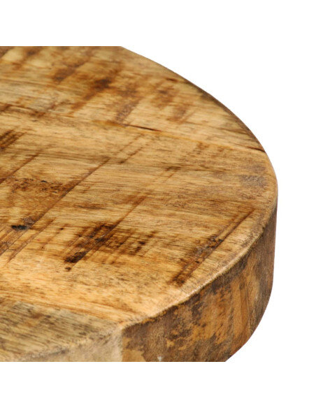 Chaise de bar industrielle en lot de 2 en bois de manguier Brun  {attributes}